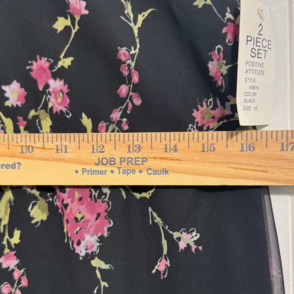 NWT VTG 90s Positive Attitude Sheer Floral Slip Dress 10 Whimsigoth Fairy Y2K - Picture 5 of 7